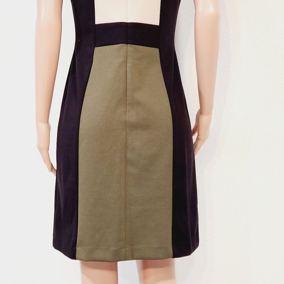 Calvin Klein Sheath Sleeveless Career Dress Zipper Back Color Block Size 10 - Picture 9 of 12